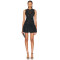 Vintage V-neck Sequin Beaded Sleeveless Dresses Women Girl Elegant Short  Party Casual Dresses