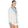 Vintage Embroidery Shirt Elegant Puff Sleeve A-line V Neck Blouse Casual Women Fashion Spring Summer Puff Long Sleeve Shirt