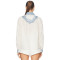 Vintage Embroidery Shirt Elegant Puff Sleeve A-line V Neck Blouse Casual Women Fashion Spring Summer Puff Long Sleeve Shirt