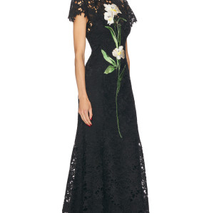 Monique Embroidered Lace Maxi Dress New Fashion Elegant Summer Spring Flower Embroided Design  A-Line Party Slim Dress