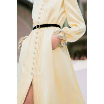 2025 New Perspective Collar Embellished Crystal Custom Modest Clothing Long Women Chiffon Dress
