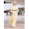 2025 New Perspective Collar Embellished Crystal Custom Modest Clothing Long Women Chiffon Dress