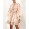Elegant High-End Printed X-Line Dress European American Retro Vintage Stand Collar Single Breasted Long Sleeve for Sweet Button