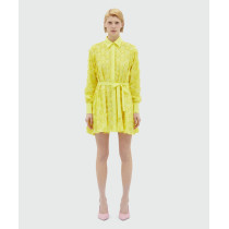 Vacation Style 2025 Summer New Polo Collar Long Sleeve Three-Dimensional Flower Stitching Shirt Dress