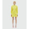 Vacation Style 2025 Summer New Polo Collar Long Sleeve Three-Dimensional Flower Stitching Shirt Dress