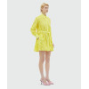 Vacation Style 2025 Summer New Polo Collar Long Sleeve Three-Dimensional Flower Stitching Shirt Dress