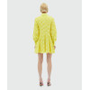 Vacation Style 2025 Summer New Polo Collar Long Sleeve Three-Dimensional Flower Stitching Shirt Dress