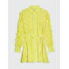 Vacation Style 2025 Summer New Polo Collar Long Sleeve Three-Dimensional Flower Stitching Shirt Dress