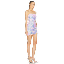 2025 New  Custom Summer Homecoming Pink Sequins Casual Dresses Sexy Mini Fashion Ladies Evening Dress