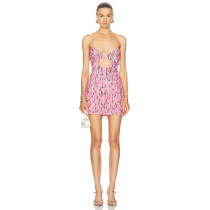 2025 New Summer Homecoming Pink Sequin Slip Dresse Sexy Mini Fashion Ladies Lace Pajamas Sleepwear