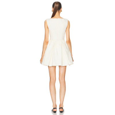 Custom Casual High Quality Fashion a Line Slip Luxury Sexy Ladies Women Summer Short White Corset Pleated Mini Dress