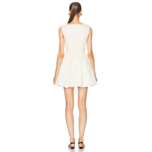 Custom Casual High Quality Fashion a Line Slip Luxury Sexy Ladies Women Summer Short White Corset Pleated Mini Dress