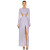 Women Long Sleeve Side Front Slit Maxi Mesh Dress Ladies Mesh Asymmetric Cut Out Ruched Gown