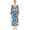 Waist Side and Back Cut Out Sexy Dresses Women Deep V-Neck Long Sleeves Lightweight Flowy Flower Dress