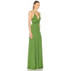 Waist Side and Back Cut Out Sexy Ruched GownWomen Deep V-Neck Sleeveless Lightweight Green Dress