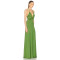 Waist Side and Back Cut Out Sexy Ruched GownWomen Deep V-Neck Sleeveless Lightweight Green Dress