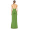 Waist Side and Back Cut Out Sexy Ruched GownWomen Deep V-Neck Sleeveless Lightweight Green Dress