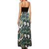 Newshows Women Summer 2025 Maxi Dress Vacation Floral Spaghetti Strap Spring Casual Boho Split Beach Long Flowy Sundress