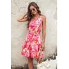 PRETTYGARDEN Women's Summer Tie One Shoulder Boho Floral Dress Elastic Waist Tiered Ruffle A Line Flowy Mini Dresses