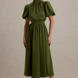 Jacqueline Puff Sleeve Tiered Midi
