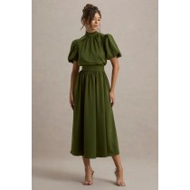 Jacqueline Puff Sleeve Tiered Midi