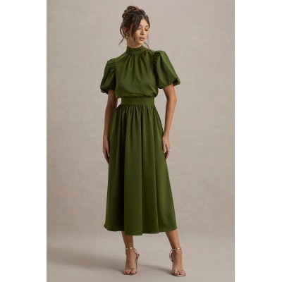 Jacqueline Puff Sleeve Tiered Midi