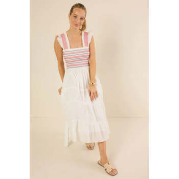 2025 Hot Sale Custom Logo High Quality Casual Fashion Summer Camisole Woman's Midi Dress