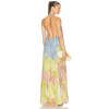 Elegant Women's Viscose Fiber Summer Dress Custom Long  Sleeveless Halter-Neck Printed Long Dress