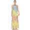 Elegant Women's Viscose Fiber Summer Dress Custom Long  Sleeveless Halter-Neck Printed Long Dress