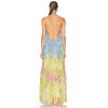 Elegant Women's Viscose Fiber Summer Dress Custom Long  Sleeveless Halter-Neck Printed Long Dress