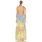 Elegant Women's Viscose Fiber Summer Dress Custom Long  Sleeveless Halter-Neck Printed Long Dress