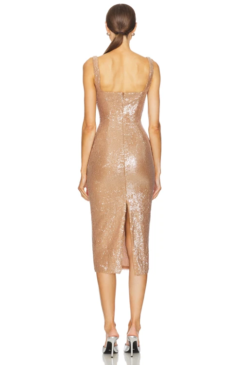 2025 Hot Sale Custom Logo High Quality Sequin Fashion Summer Camisole Midi Dress