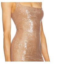 2025 Hot Sale Custom Logo High Quality Sequin Fashion Summer Camisole Midi Dress
