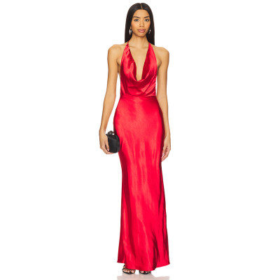 2025 New Fashion Summer Dress Custom Logo High Quality Halter neck Woman's Long Dress