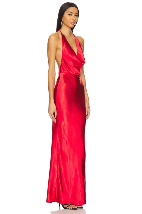 2025 New Fashion Summer Dress Custom Logo High Quality Halter neck Woman's Long Dress