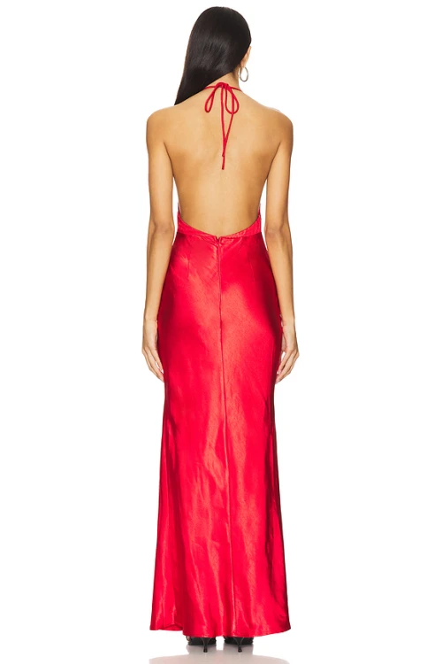 2025 New Fashion Summer Dress Custom Logo High Quality Halter neck Woman's Long Dress