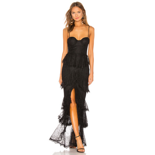 2025 Gorgeous Women's Sexy Lace Maxi Dress with Elegant Spaghetti Straps and a Seductive Backless Design