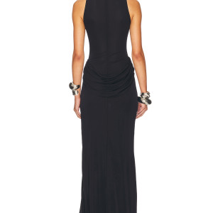 Women's 2025 Customized High Quality Halter Neck Sleeveless Slim High Slit Evening Gown