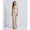 Stunning Custom made Draped Metallic for Ladies featuring alluring back ruche and cut out dress.