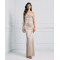 Stunning Custom made Draped Metallic for Ladies featuring alluring back ruche and cut out dress.
