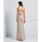 Stunning Custom made Draped Metallic for Ladies featuring alluring back ruche and cut out dress.