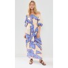Custom Casual One Shoulder Smocking Collar High Waist Slit Putt Sleeve Long Dress