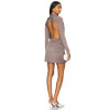 Elegant High Quality Custom Logo 2025 New Fashion High Neck Long Sleeve Backless Breathable Dress