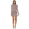 Elegant High Quality Custom Logo 2025 New Fashion High Neck Long Sleeve Backless Breathable Dress