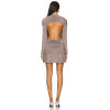 Elegant High Quality Custom Logo 2025 New Fashion High Neck Long Sleeve Backless Breathable Dress