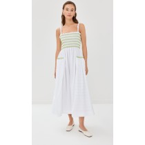 OEM New Arrival Adorable Customizable Ladies' Pullover with Smocked Bodice Shirred Hips Gingham Check Dress