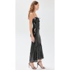 High Low Sleeveless Gown Snap Closure Asymmetric Hem and Elastic Lace up Black Dress