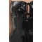 Elegant Formal Sparkling Stretch Mesh Garment Boasting Satin Ties and a Sweetheart Neck Midi Dress