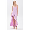 High Low Sleeveless Gown Snap Closure Asymmetric Hem and Elastic Lace up Black Dress