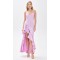 High Low Sleeveless Gown Snap Closure Asymmetric Hem and Elastic Lace up Black Dress